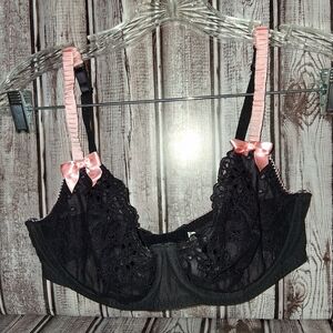 Gilligan & O'Malley Black and Pink Lace Bra